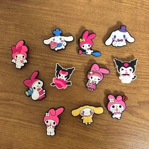 set of 11: sanrio hello kitty crocs shoe charms